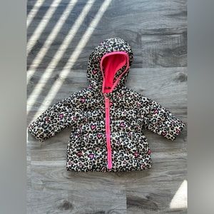 Girls leopard print heart coat